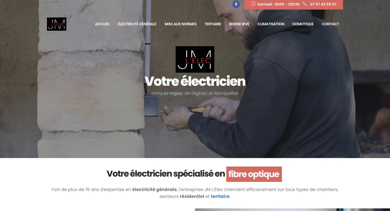 Site de JM L'Elec, réalisé par Salagou Production